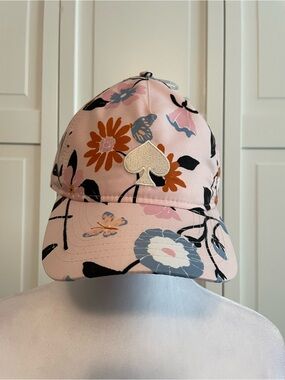 kate spade Pink Floral Cap with White Spade Patch